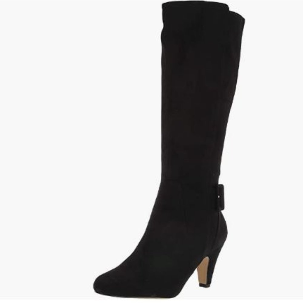 NIB-Bella Vita Women Knee High Dress Boots Troy II Black Faux Suede